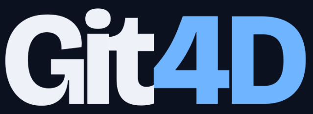 Logo featuring the text 'Git4D' in a modern font with a dark background.